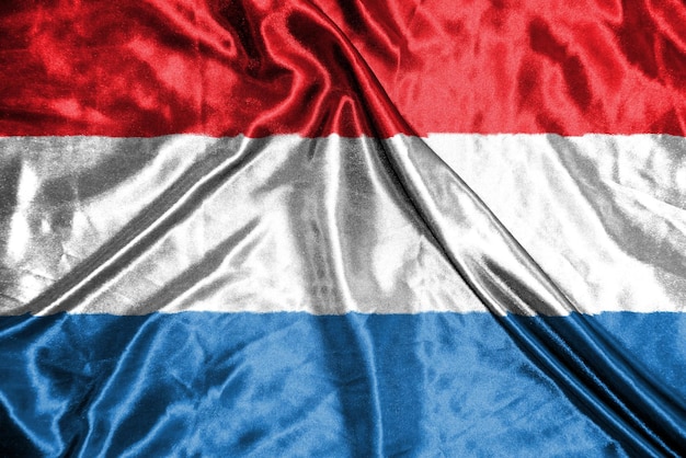 Foto bandera de tela de luxemburgo bandera de raso textura de tela ondeante de la bandera