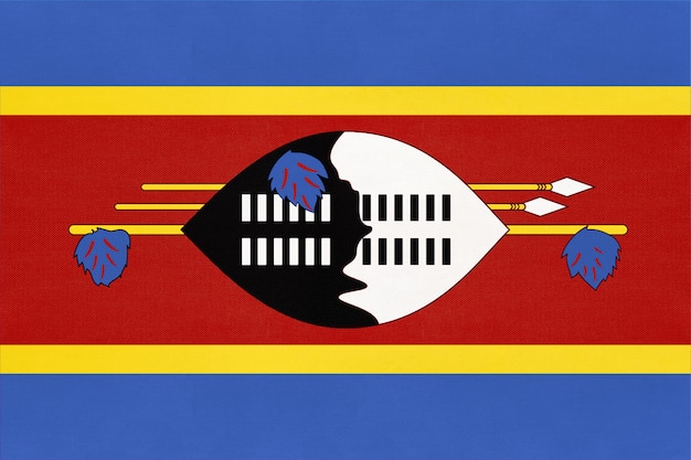 Foto bandera de tela nacional del reino eswatini