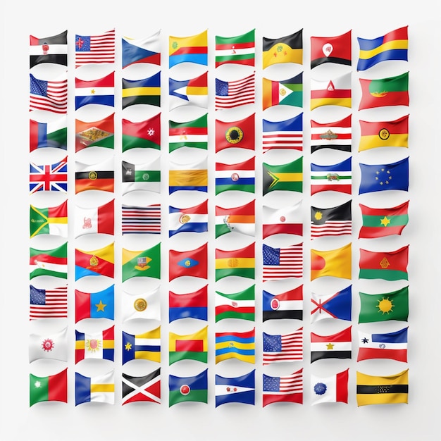 Bandera de todos los países con fondo transparente.