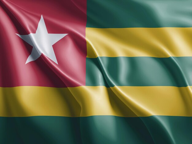 La bandera de Togo se agita y se agita