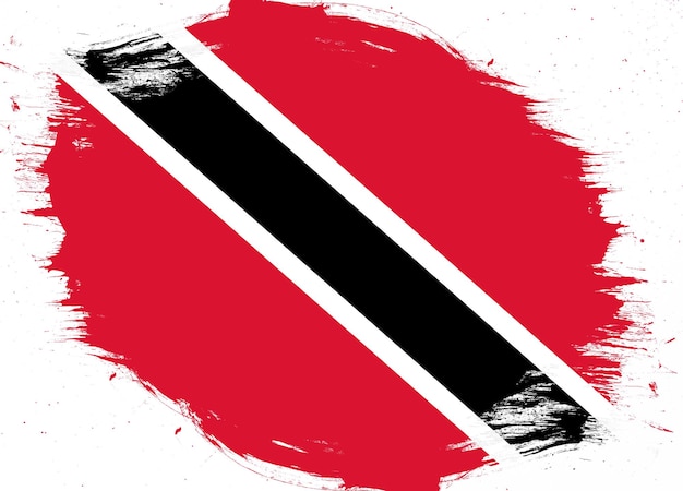 Bandera de trinidad y tobago sobre fondo de pincel grunge angustiado