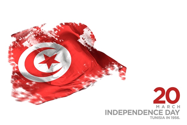 Una bandera de Túnez con el título independencia en él