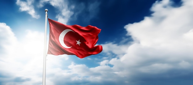 Bandera turca 29 Ekim Cumhuriyet Bayrami concepto Yuzuncu yil Turk Bayragi