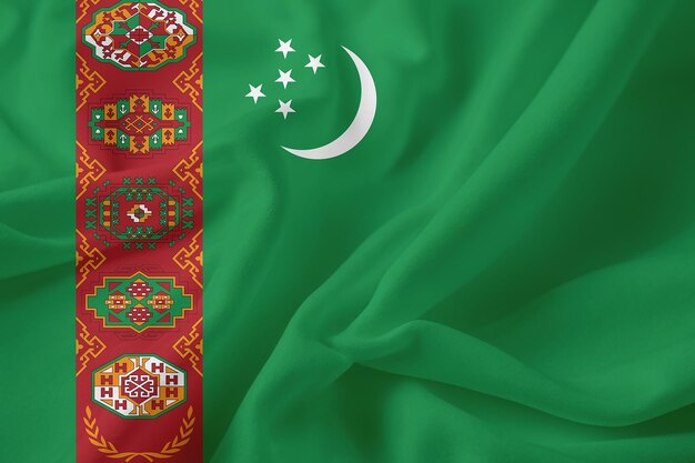 Foto la bandera de turkmenistán