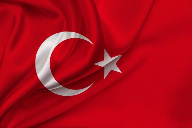 Bandera de turquía Ilustración 3d de la bandera de turquía ondeando