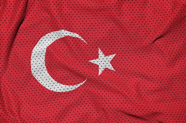 Bandera de Turquía impresa en una malla de poliéster y nylon