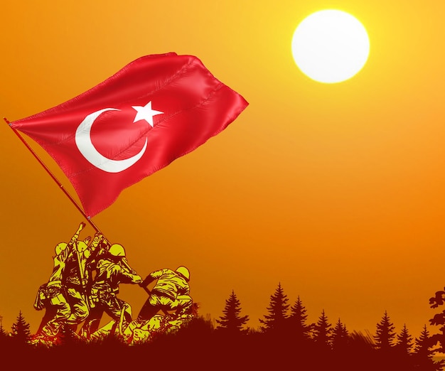 Bandera de Turquía, símbolo de victoria, conquista, celebraciones nacionales