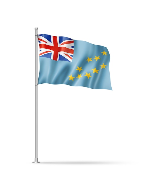 Bandera de tuvalu aislado en blanco