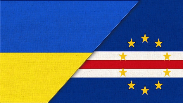 Bandera de Ucrania y Cabo Verde Dos banderas juntas