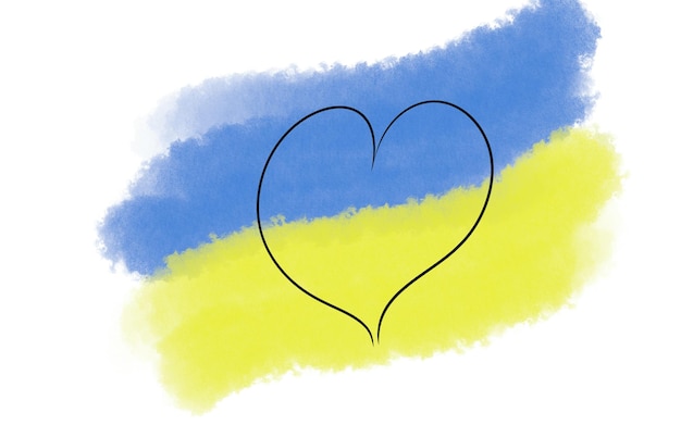 Bandera ucraniana el concepto de apoyo a Ucrania y al pueblo fuerte ucraniano el espíritu patriótico