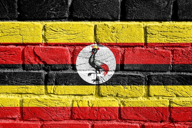 Bandera de Uganda en la pared