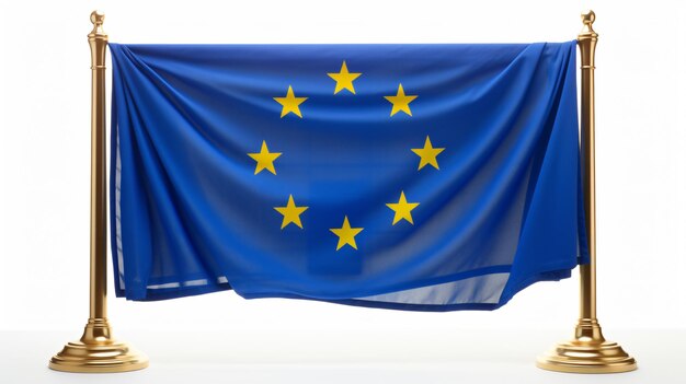 Foto bandera de la unión europea aislada en blanco