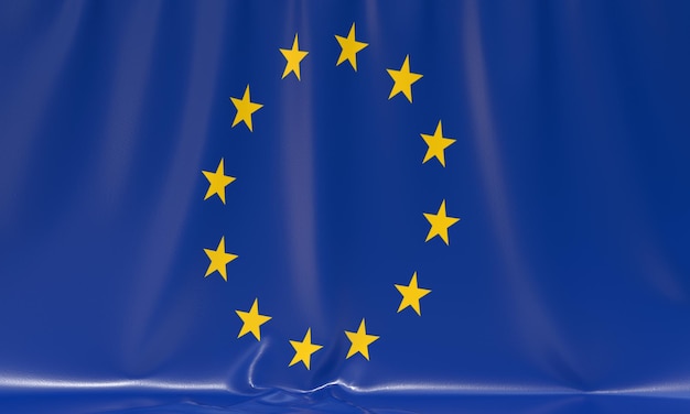 Bandera de la unión europea, colores oficiales y proporciones correctas.