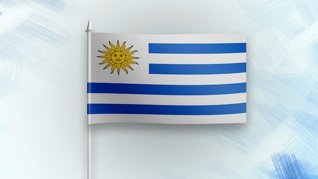 Una bandera de uruguay con el sol en la parte superior. | Foto Premium