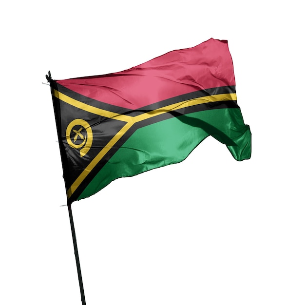 Bandera de Vanuatu sobre un fondo blanco