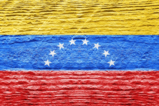 Bandera de Venezuela con una textura de madera