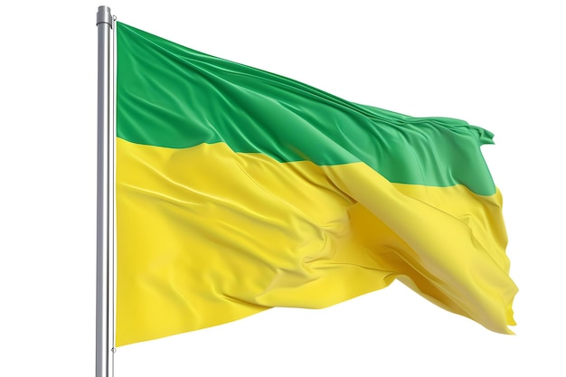 La bandera verde y amarilla revoloteando contra un cielo despejado perfecta para los símbolos nacionales el patriotismo vívido c