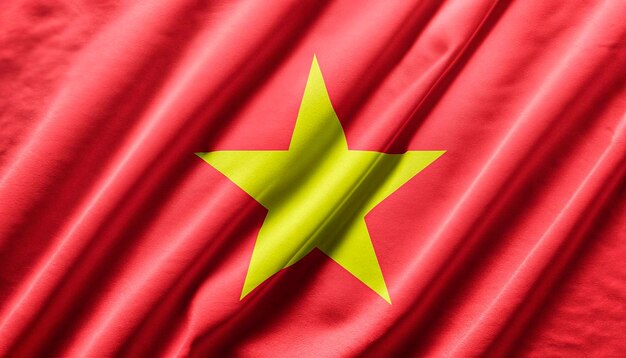 Bandera de Vietnam con textura de tela