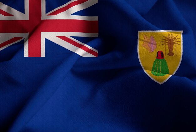 Bandera con volantes de Islas Turcas y Caicos