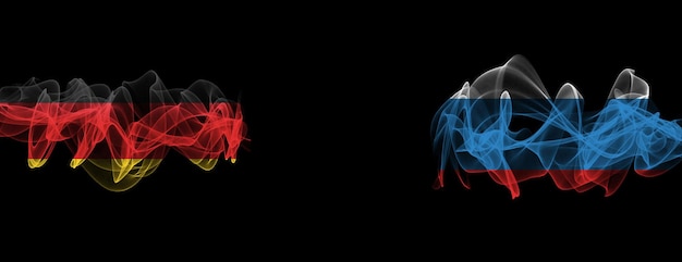 Banderas de Alemania y Rusia Alemania vs Rusia Banderas de humo