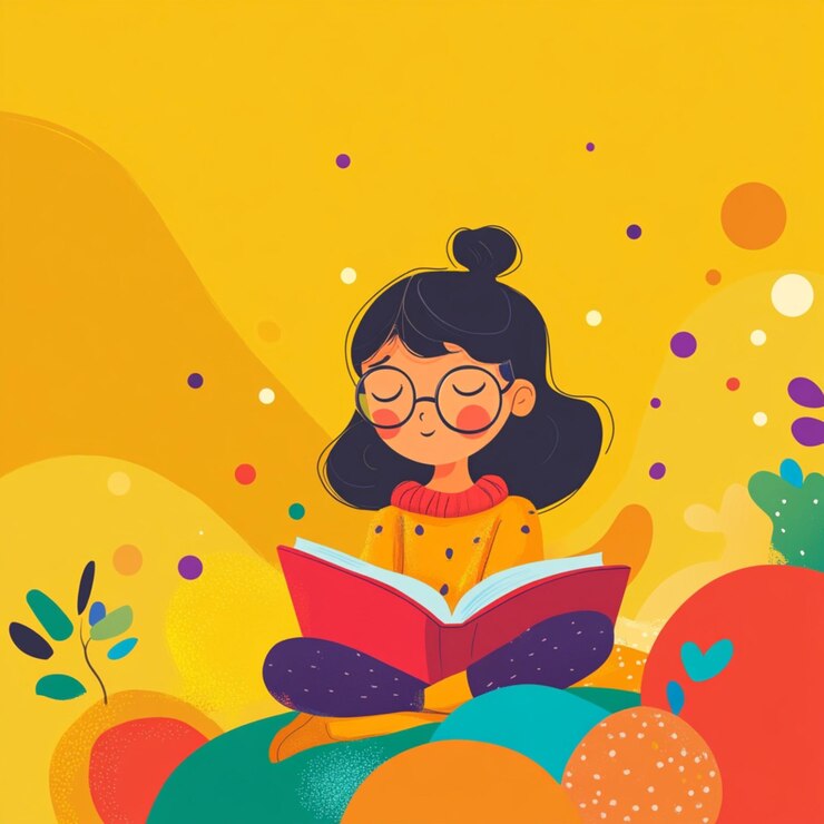 Banderas brillantes, divertidas y minimalistas con un tema de lectura