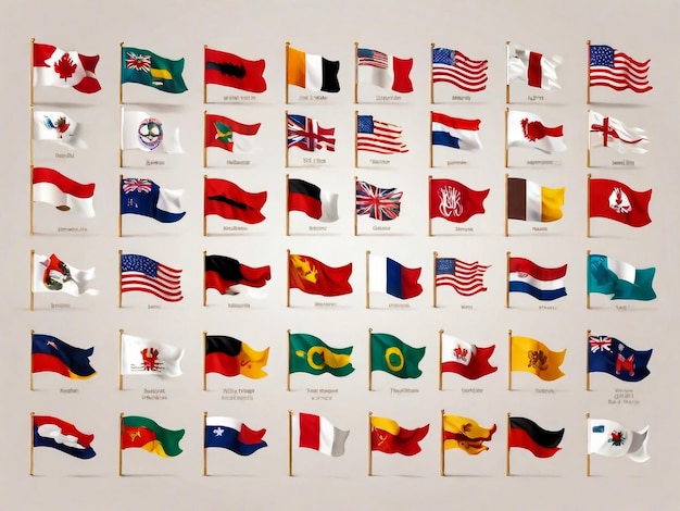 Foto banderas de diferentes países de los estados unidos