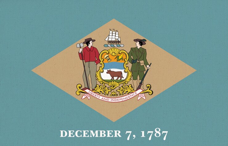 Foto banderas de los estados de los estados unidos tela bandera de delaware bandera del estado estadounidense de delaware