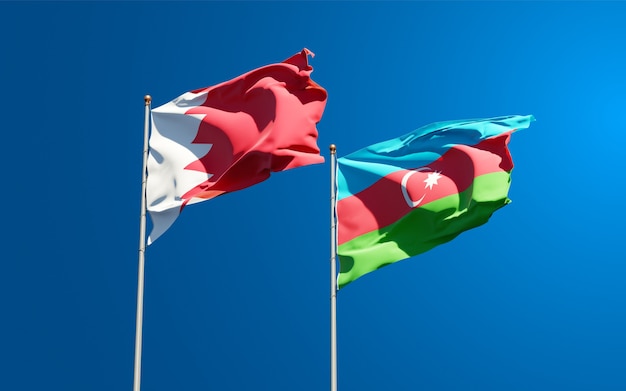 Foto banderas de los estados nacionales de azerbaiyán y bahrein