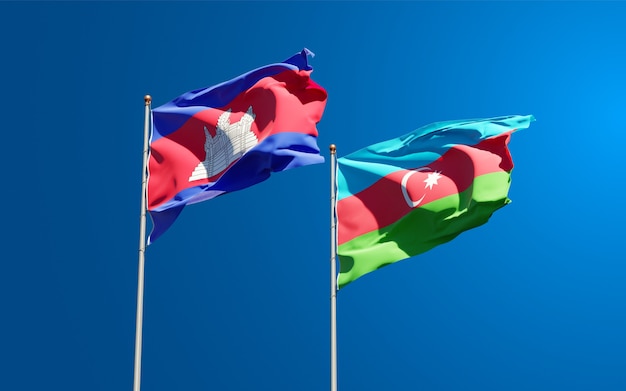 Banderas de los estados nacionales de Azerbaiyán y Camboya