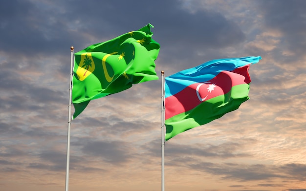 banderas de los estados nacionales de Azerbaiyán y la isla del Coco