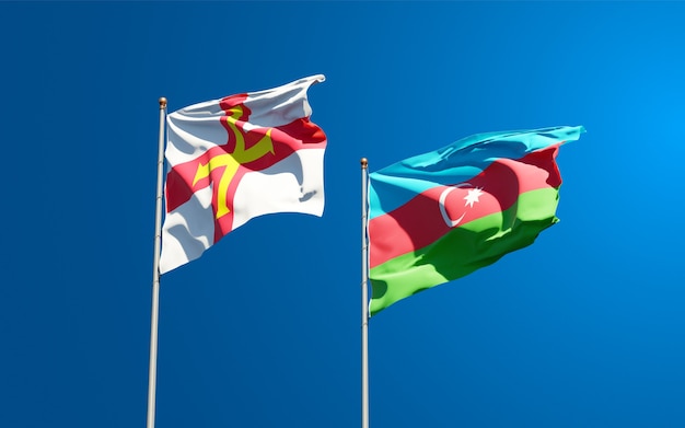 banderas de los estados nacionales de Guernsey y Azerbaiyán