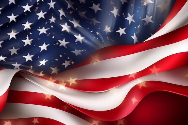 Las banderas estadounidenses ondean durante los días festivos de los Estados Unidos para simbolizar el patriotismo y la democracia ai