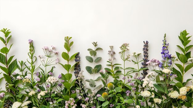 Foto banderas horizontales con temas botánicos para negocios de bodas o diseño web con elementos herbáceos concepto banderas botánicas diseño horizontal diseño web de negocio de bodas elementos herbales