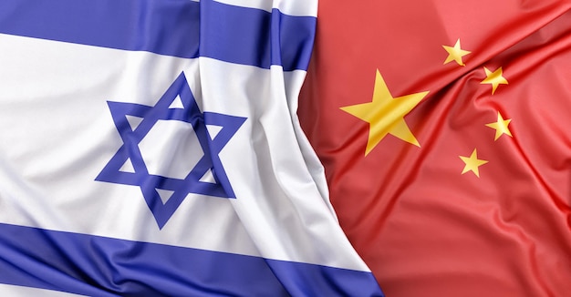 Las banderas de Israel y China en 3D