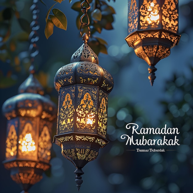 Banderas de las redes sociales de Ramdan Mubarak