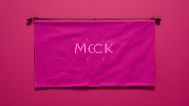 Banderas rosadas minimalistas con el logotipo de Mck