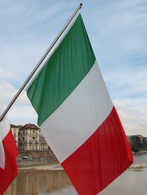 Banderas Turín Italia