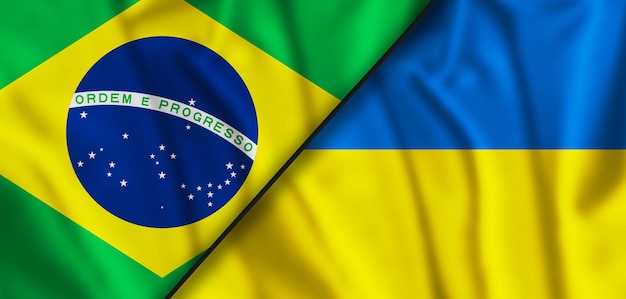 Banderas de Ucrania y Brasil Ucrania independiente La bandera nacional de Brasil Europa