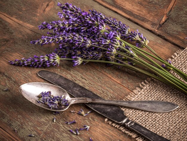 Bando de flores de lavanda