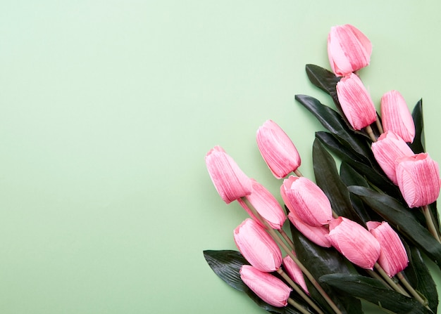 Bando de flores tulipa em verde