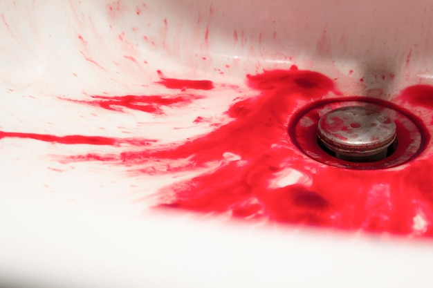 Foto una bañera llena de sangre sugiere un evento trágico probablemente un suicidio