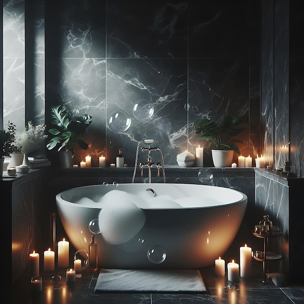 Foto una bañera de lujo