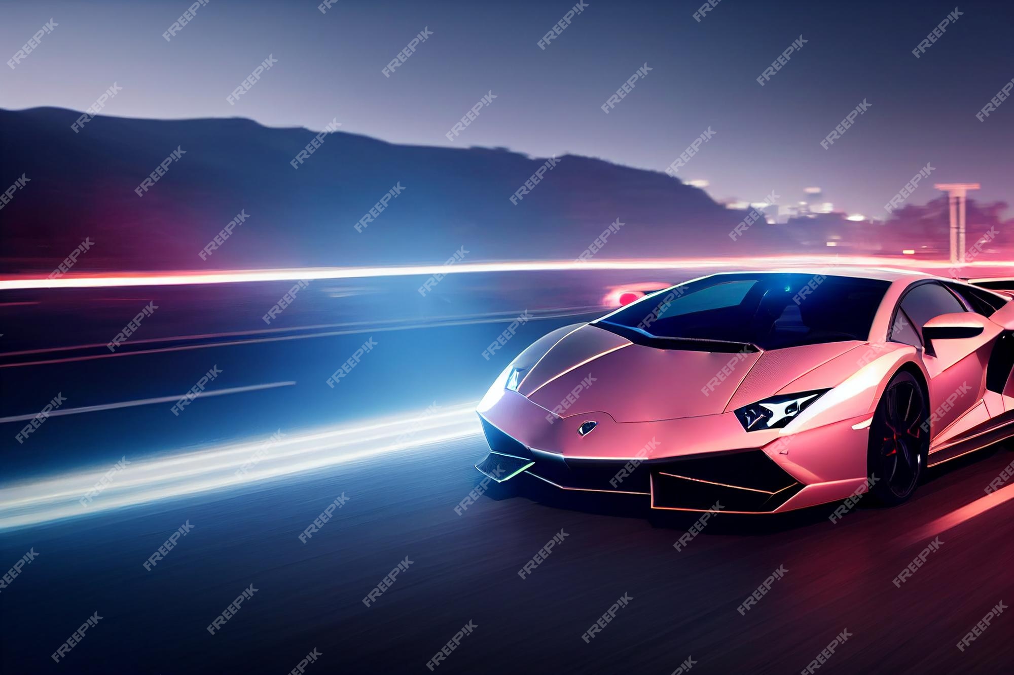 Bangkok tailandia 08082022 supercoche de lujo lamborghini para deportes  rápidos en ilustración 3d de fondo de iluminación premium | Foto Premium