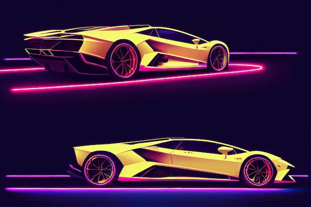 Bangkok Thailand 08082022 Lamborghini Luxus-Superauto für schnelle Sportarten auf erstklassigem Beleuchtungshintergrund 3D-Illustration