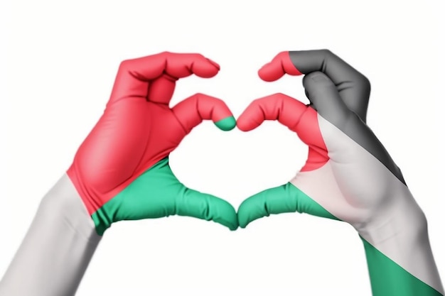 Bangladés palestino corazón gesto de la mano haciendo corazón recorte de camino