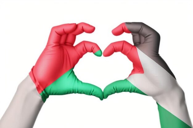 Foto bangladés palestino corazón gesto de la mano haciendo corazón recorte de camino