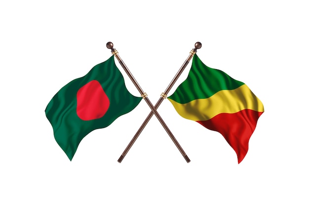 Bangladesch gegen Kongo Demokratische Republik der Flaggen Hintergrund