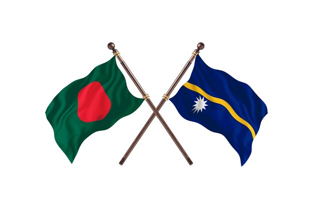 Bangladesch gegen Nauru Flags Hintergrund