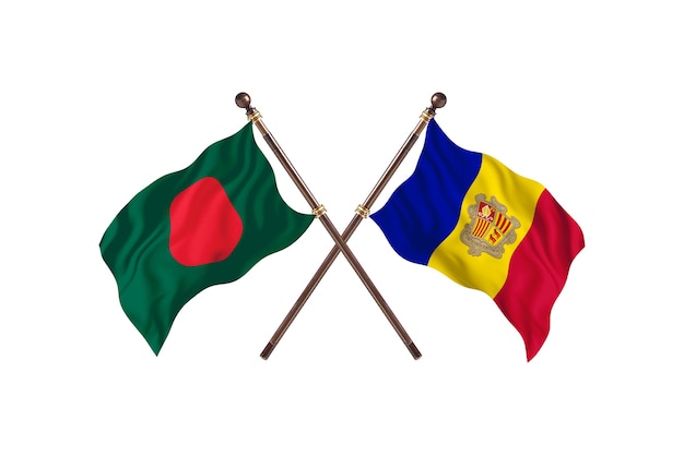 Bangladesh versus fondo de banderas de Andorra