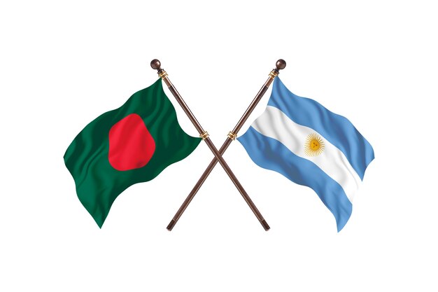 Bangladesh versus fondo de banderas de Argentina